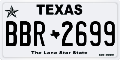 TX license plate BBR2699