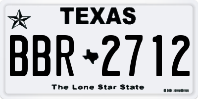 TX license plate BBR2712