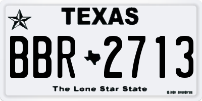 TX license plate BBR2713