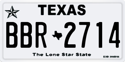 TX license plate BBR2714