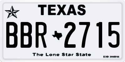 TX license plate BBR2715