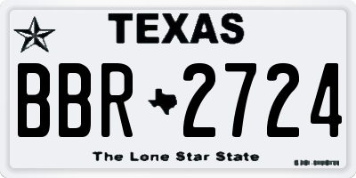 TX license plate BBR2724