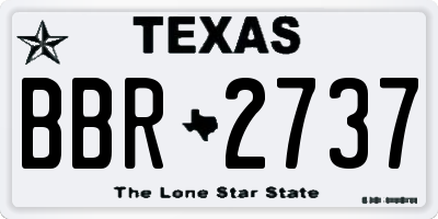 TX license plate BBR2737