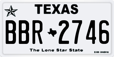 TX license plate BBR2746