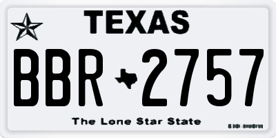 TX license plate BBR2757