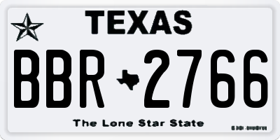 TX license plate BBR2766
