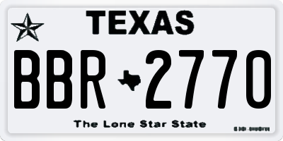 TX license plate BBR2770