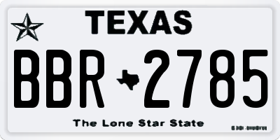 TX license plate BBR2785
