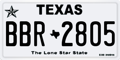 TX license plate BBR2805