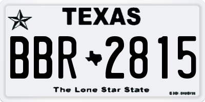 TX license plate BBR2815