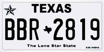 TX license plate BBR2819