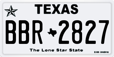 TX license plate BBR2827