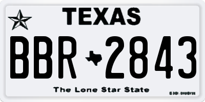 TX license plate BBR2843