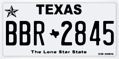 TX license plate BBR2845