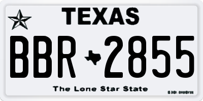 TX license plate BBR2855
