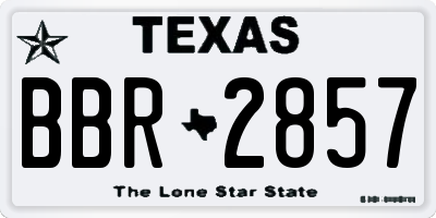 TX license plate BBR2857