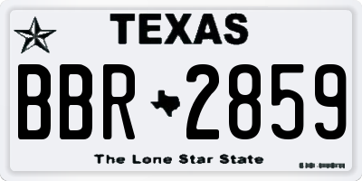 TX license plate BBR2859