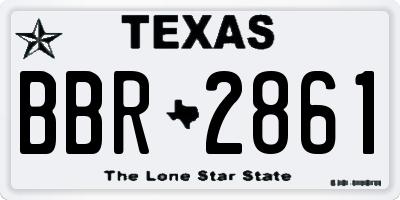 TX license plate BBR2861