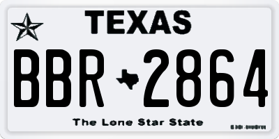 TX license plate BBR2864