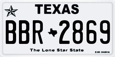 TX license plate BBR2869