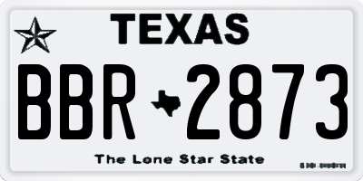 TX license plate BBR2873