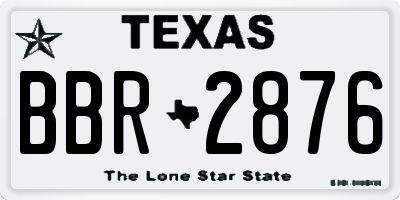 TX license plate BBR2876