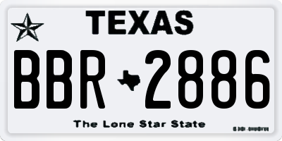 TX license plate BBR2886