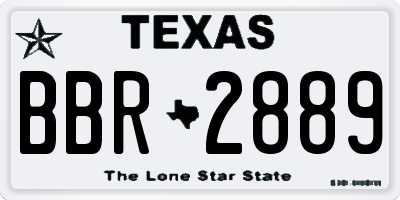 TX license plate BBR2889