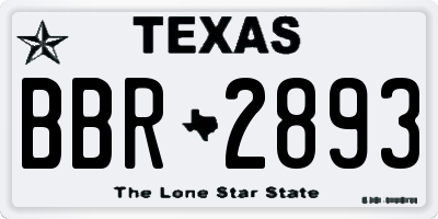 TX license plate BBR2893