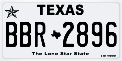 TX license plate BBR2896