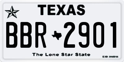 TX license plate BBR2901
