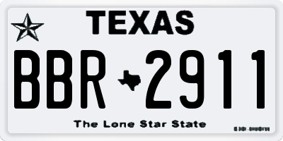 TX license plate BBR2911