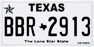 TX license plate BBR2913