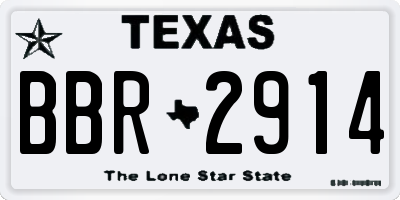 TX license plate BBR2914