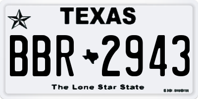 TX license plate BBR2943