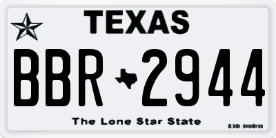 TX license plate BBR2944