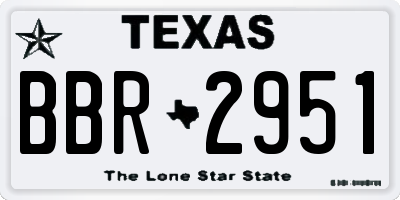 TX license plate BBR2951