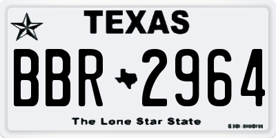 TX license plate BBR2964