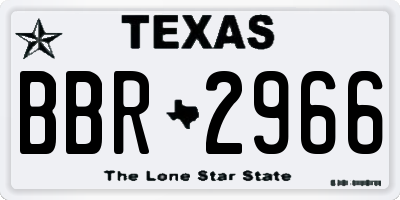 TX license plate BBR2966