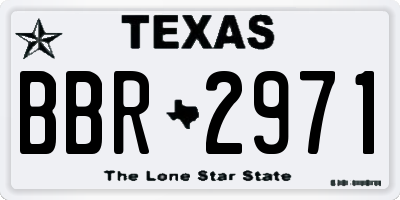 TX license plate BBR2971