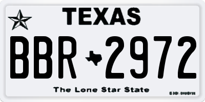 TX license plate BBR2972