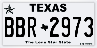 TX license plate BBR2973