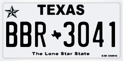 TX license plate BBR3041