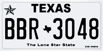 TX license plate BBR3048