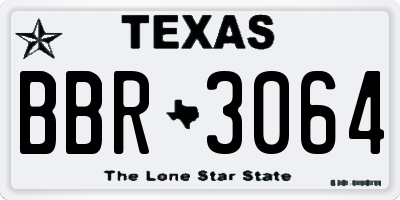 TX license plate BBR3064
