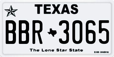 TX license plate BBR3065