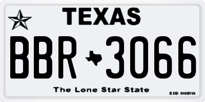 TX license plate BBR3066