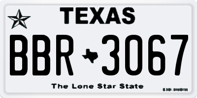 TX license plate BBR3067