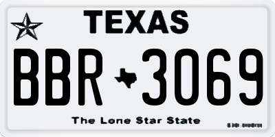 TX license plate BBR3069