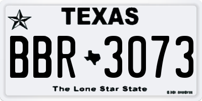TX license plate BBR3073
